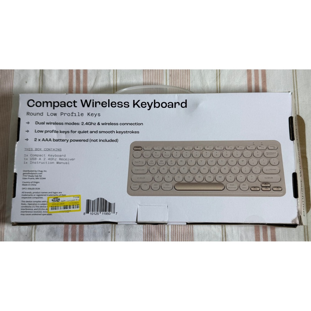 North Compact Wireless Keyboard Round Low Profile Keys Champagne Gold